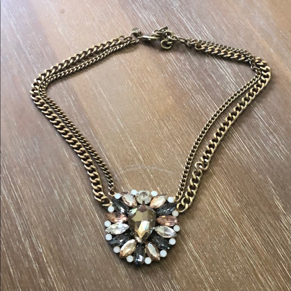 Statement necklace with rhinestones By Loft